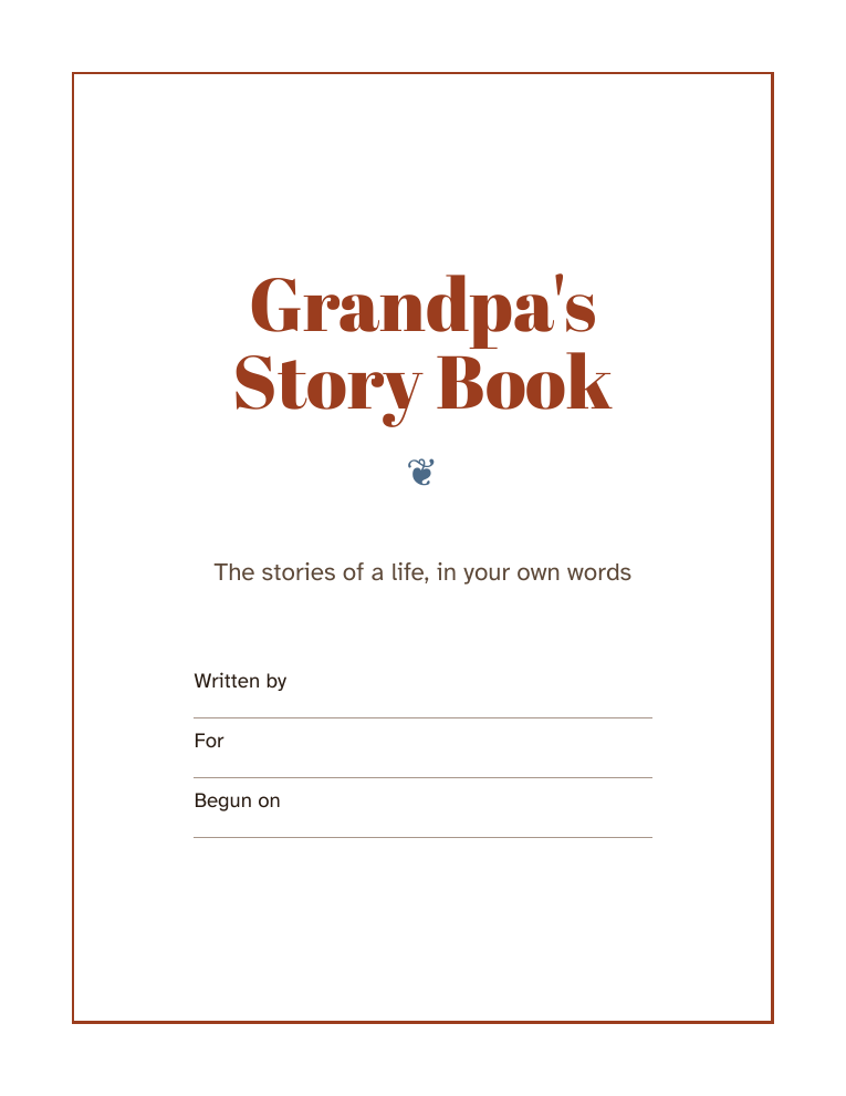 The cover page: Grandpa's Story Book